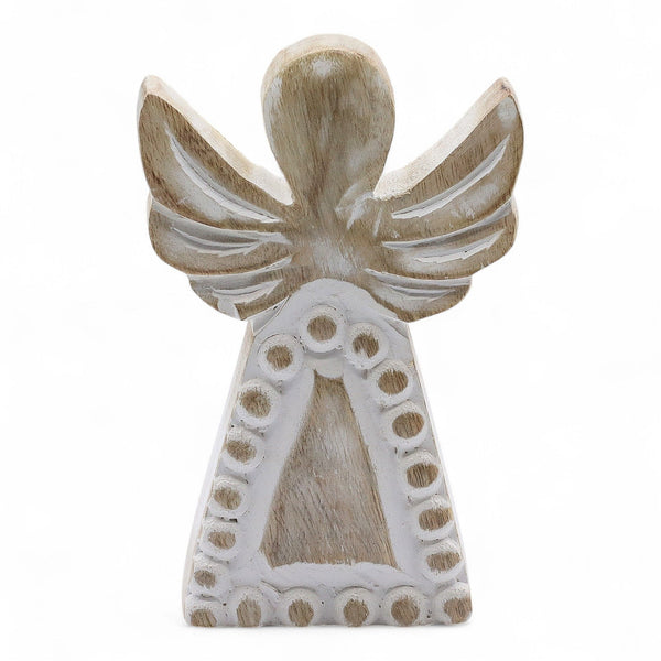 Mango Wood Angel - Whitewash | Auro & Co