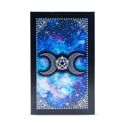 Blue Foil Tarot Card Set - Moon Face - with booklet – detail view