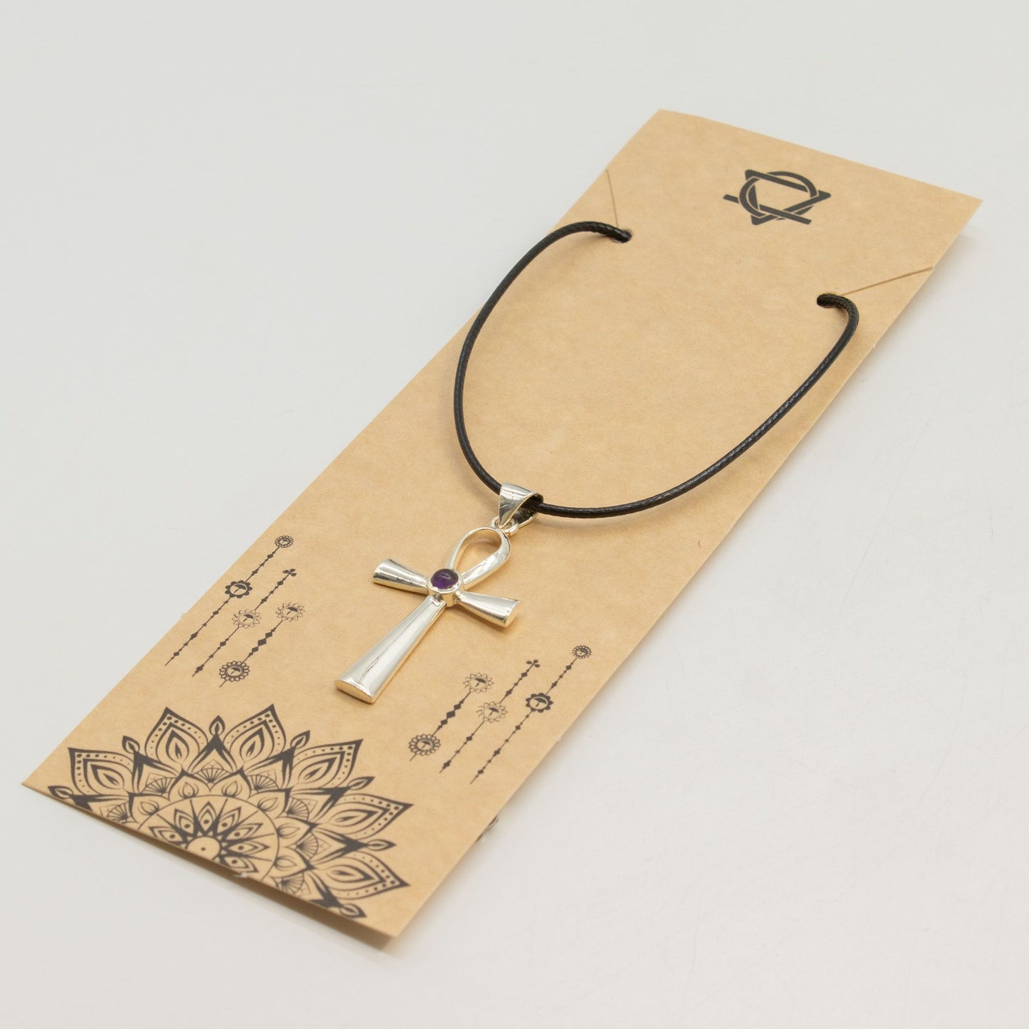 Indian Devotional Pendant - Silver Plated (45cm Cord)- Ankh Symbol of Eternal Life – product image 5