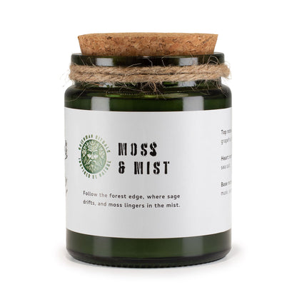 Greenman Woodwick Soy Candle - Moss & Mist | Auro & Co