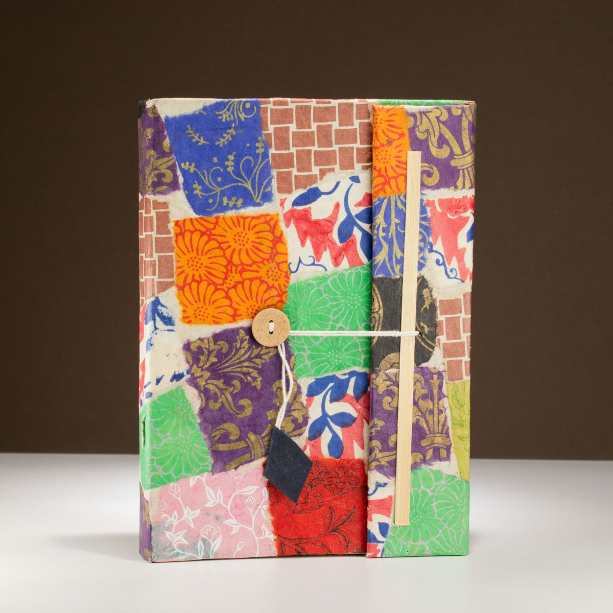 Multi Colour Lokta Patchwork Notebook, Large
