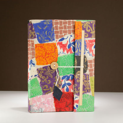 Multi Colour Lokta Patchwork Notebook, Large