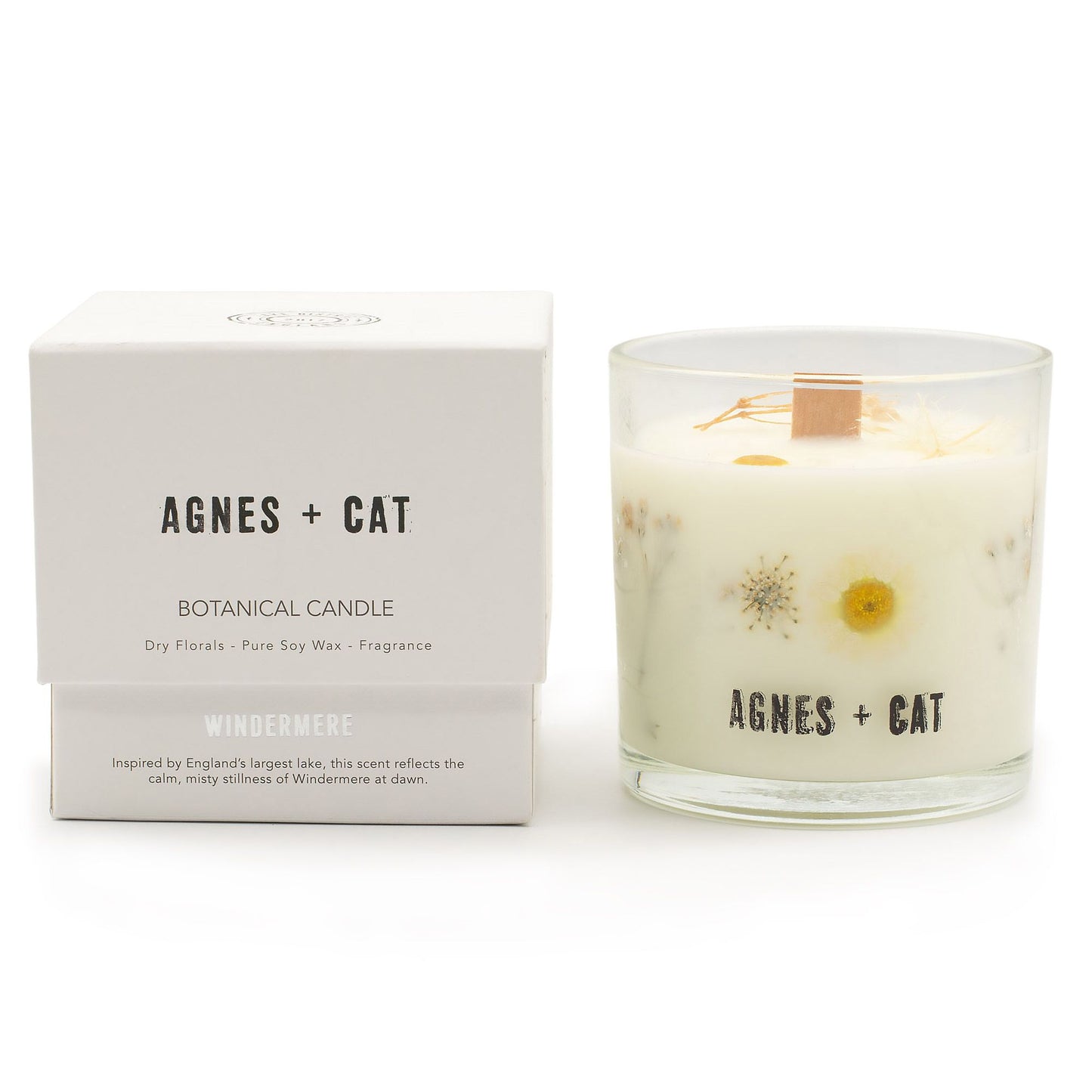 Agnes + Cat Botanical Soy Wax Candle - Windermere – lifestyle shot