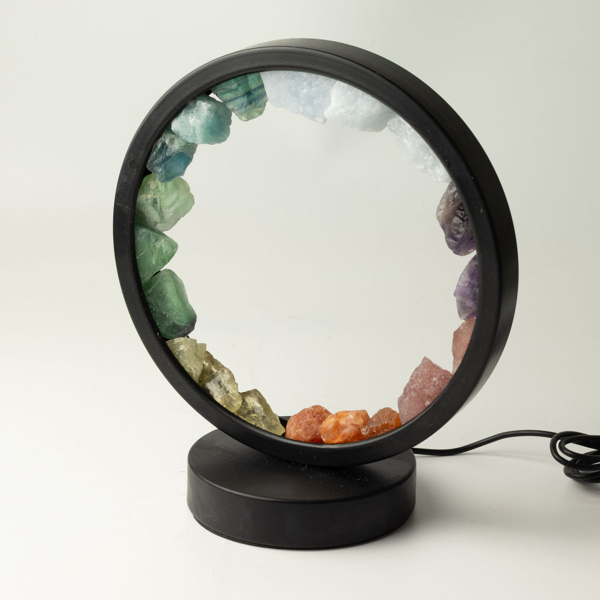 7 Chakra Gemstone Halo Lamp, 7 Gemstones