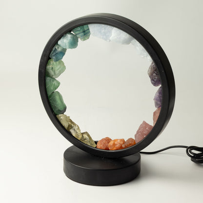 7 Chakra Gemstone Halo Lamp, 7 Gemstones