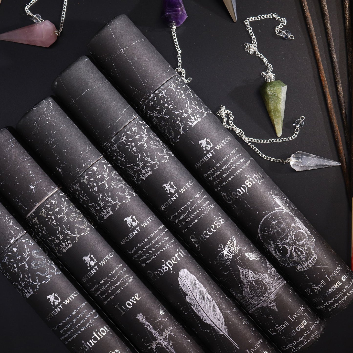 Ancient Witch Spell Incense - Seduction - Amethyst Pendulum – product image 5