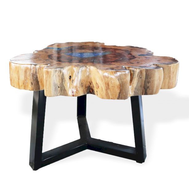 Ocean Rift Table – Hand-Shaped Wood & Resin Piece
