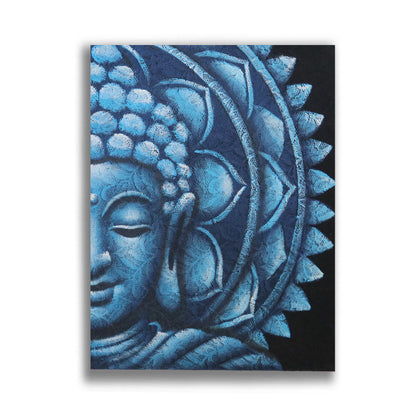 Blue Half Buddha Mandala Wall Art – 60×80cm Canvas
