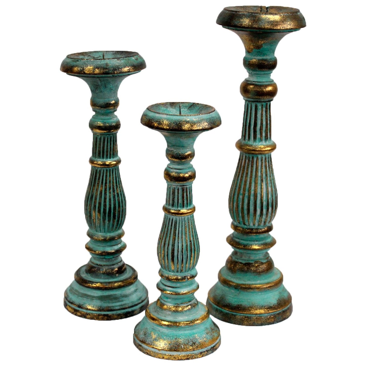 Small Candle Stand - Turquois Gold – detail view