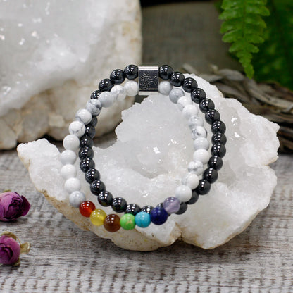 Magnetic Gemstone Bracelet - White Howlite Chakra – product image 5