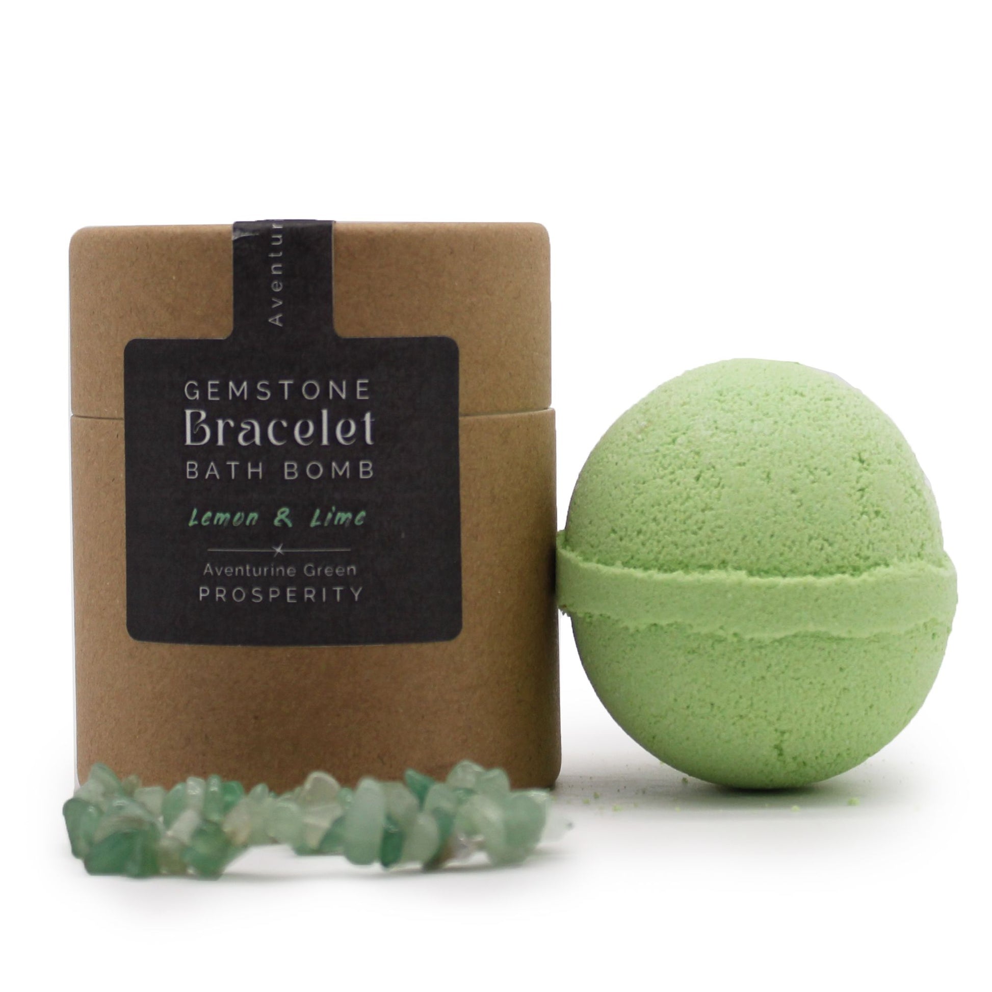 Green Aventurine Gem Bracelet Bath Bomb – lifestyle shot