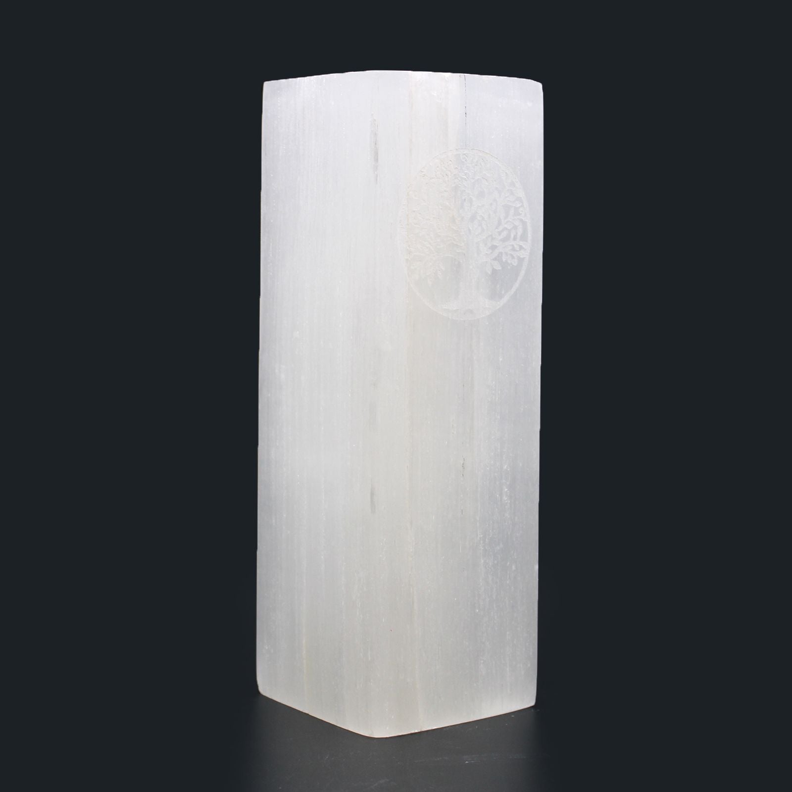 Selenite Block Lamp 25cm - Tree of Life – lifestyle shot