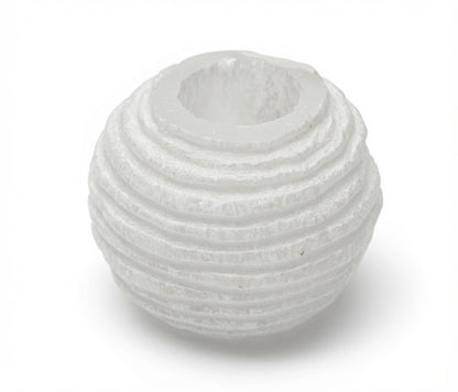 Selenite Snowball Candle Holder - 8 cm | Auro & Co
