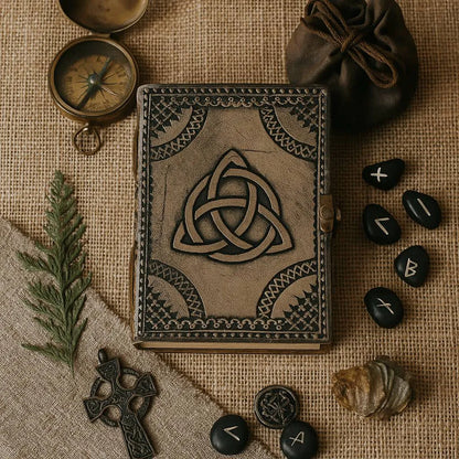 Circle Triquetra Esoteric Notebook – Antique Grey – packaging